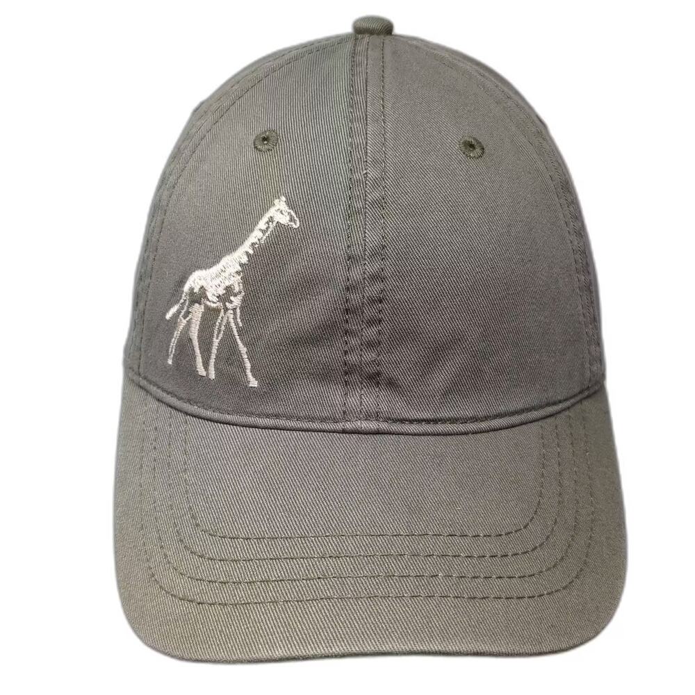 One Way Baseball Cap Green White OS Giraffe East Africa Embroidered Cotton Hat